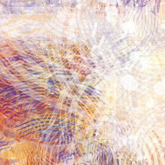 Abstract illustration, colorful rainbow digital painting. Square background.