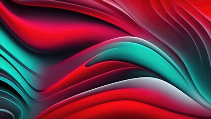 Vibrant gradient, Red silver teal white grainy gradient color flow wave on black background