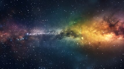 Obraz na płótnie Canvas Vibrant space background featuring nebula and stars with rainbow hues, colorful milky way galaxy backdrop