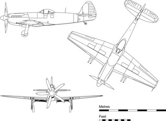 Plane outline blue print vector eps for laser engraving cnc, laser engraving, cutting, cricut, cnc router file