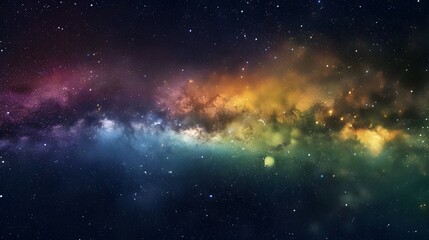Dynamic space backdrop showcasing nebula and stars with rainbow colors, vibrant milky way galaxy backdrop - obrazy, fototapety, plakaty