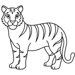 illustration of cartoon tiger  isolated on a transparent background