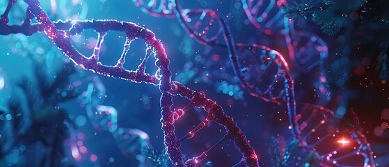Closeup of a CRISPR system with AI integration, editing DNA sequences for groundbreaking healthcare applications