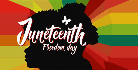Juneteenth banner. Freedom day. Juneteenth Independence Day.