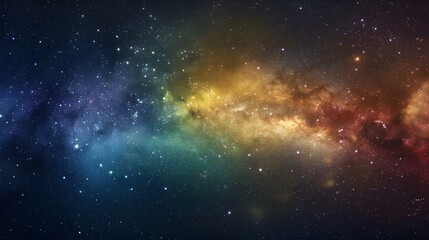 Vibrant space background displaying nebula and stars with rainbow hues, vibrant milky way galaxy backdrop - obrazy, fototapety, plakaty