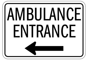 Ambulance entrance sign