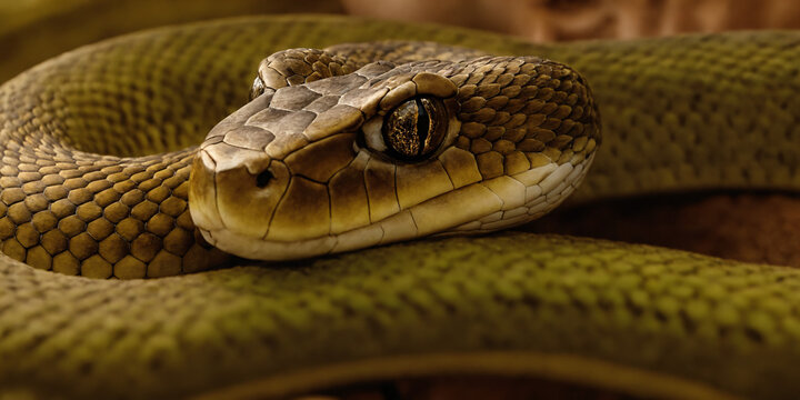 a close up of a snake macro photography

