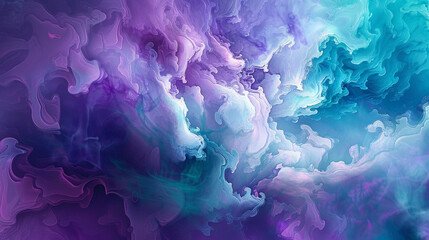 Fototapeta na wymiar Abstract melting colors in a blend of purple, blue, and green. ,