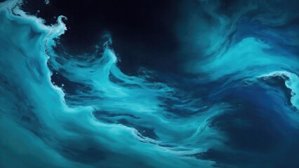 Fototapeta na wymiar Dark Cyan smoke acrylic paints Liquid fluid art abstract background