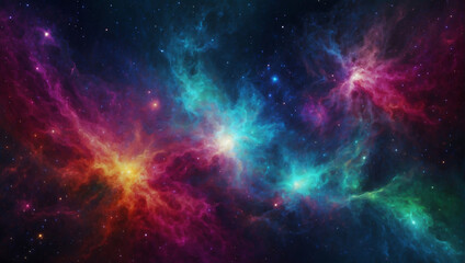 Abstract multicolored background resembling the vastness and beauty of the galaxy and cosmos.
