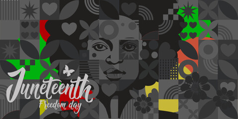 Juneteenth banner. Freedom day. Juneteenth Independence Day.
