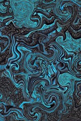 turbulence marbling oil and water mix turquoise blue and grey