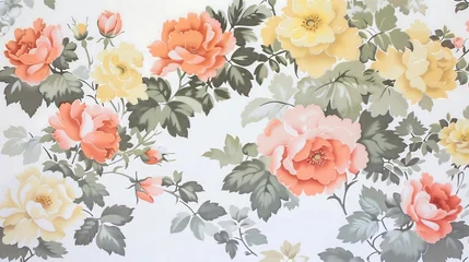 Möbelaufkleber beautiful vintage wallpaper botanical flower bunch © Катерина Гацула