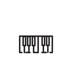 Keyboard Keys Music Line Icon