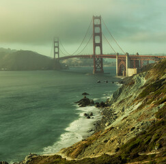 The Golden gate Bridge and the coastline, San Francisco, California, USA