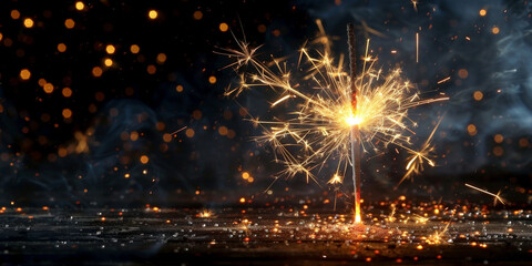 firework  on dark background,  New Year's Eve, New Year background - obrazy, fototapety, plakaty
