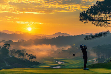 Golfing Glory: Sunrise Drive on the Fairway