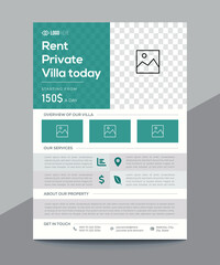 Real estate corporate flyer design premium vector template in A4 size