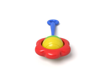 Colorful children's push toy with ball