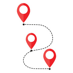 map point icon on the road to show the position on the map