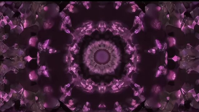 Surreal symetry hypnotic motion purple kaleidoscope