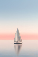 A Sailboat on the Horizon: A Minimal Depiction of Serenity
