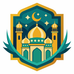 EID FESTIVAL VECTOR IMAGES ICON DESIGN, MOSQUE MOON STAR  TEXT 