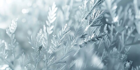 A 3D-rendered close-up of frosted glass, with delicate ice patterns, offering a cool and clean background look