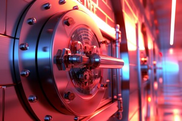 A bank vault with a silent alarm, notifying police discreetly when unauthorized access is attempted during a heist