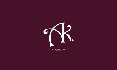 AK Abstract initial monogram letter alphabet logo design