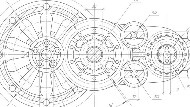 Technical drawing background .Mechanical Engineering background .. Technology Banner.