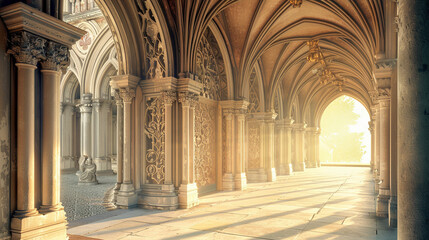 Fototapeta na wymiar Architectural Elegance: Arches, Columns, and Windows