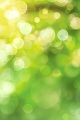 Obraz premium Luminous Green Bokeh: Abstract Background with Soft Light Circles