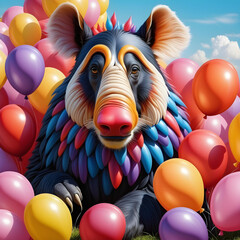 a funny balloon creature. generative ai