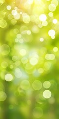 Fototapeta premium Luminous Green Bokeh: Abstract Background with Soft Light Circles
