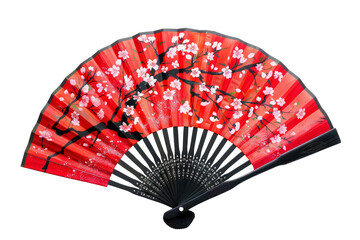 Folding fan isolated on the transparent background