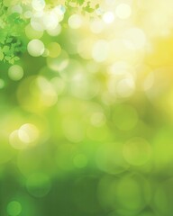 Obraz premium Luminous Green Bokeh: Abstract Background with Soft Light Circles