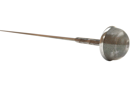 Fencing Epee Sparkling in the Light Isolated on Transparent Background.