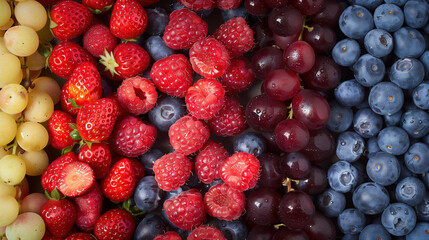 Assorted mix of strawberry, blueberry, raspberry, blackberry