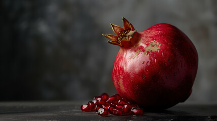 Ripe pomegranate and seeds