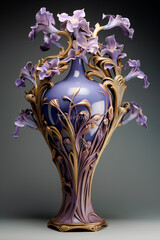 rnate Timepiece with Delicate Engraving in Art Nouveau Style