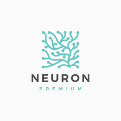 neuron square seaweed logo vector icon illustration