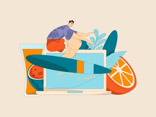 24 Solar Terms, Great Heat Characters Flat Vector Concept Operation Hand Drawn Illustration
