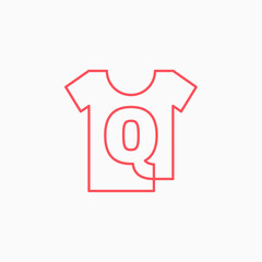 q letter tee tshirt apparel clothing monogram logo vector icon illustration - 765750154
