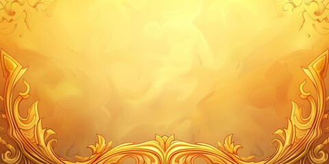Golden and Topaz Yellow Style Vector Illustration Border Banner Art Background with Empty Copy Space created with Generative AI Technology