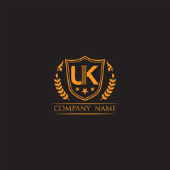 Letter KU or UK Lawyer Logo, UK letter initials logo.