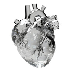 isolated human heart. Anatomically correct heart with venous system - obrazy, fototapety, plakaty