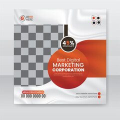 Digital marketing corporate social media post design and web banner template