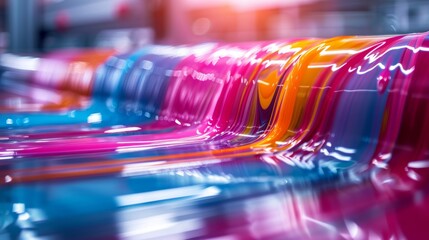 Abstract art of vibrant streaks in motion