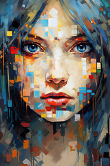 Pixelated Art: Expressive Colorful Pixels Painting a Vibrant World